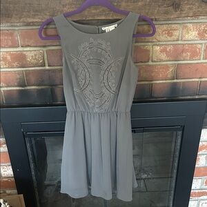 H&M Gray Lace Detail Mini Dress